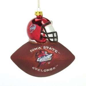   Cyclones NCAA Glass Mascot Football Ornament (6): Sports & Outdoors