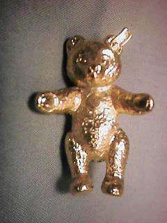 Gold Color Metal Steiff Jabre 80 Teddy Bear Pin  
