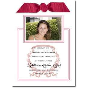     Graduation Invitations (Acanthus with Ribbon   Maroon with Photo