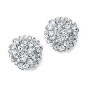  Mariell ~ Round Clip On Earrings with Crystals Jewelry