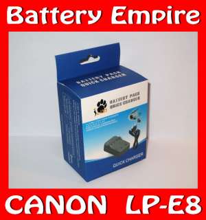 Quick Charger for Canon LP E8 LPE8 Battery 550D 600D  
