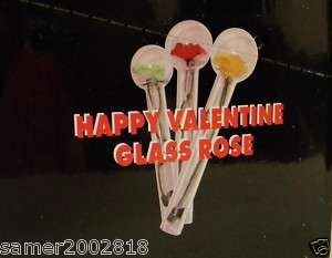 60 HAPPY VALENTINE GLASS ROSE LOVE BUBBLE ROSE TUBE/NEW  