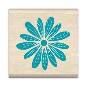    Patterned Flower Wood Mounted Rubber Stamp