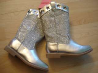   SILVER Star GLITTER Cowboy Cowgirl BOOTS 10 HALLOWEEN COSTUME  