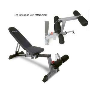   System Bench with Leg Extension Curl Attachment: Sports & Outdoors