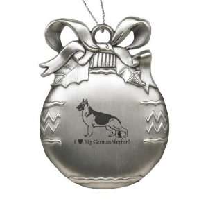  Solid Pewter Christmas Ornament   I Love My German 