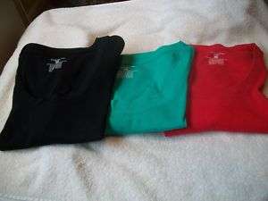 JONES NEW YORK T shirts LOT 3 Red Black Aqua Large EUC  