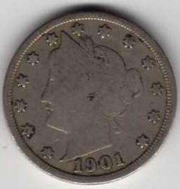 1901 US Liberty Head Five Cent (Nickel)  