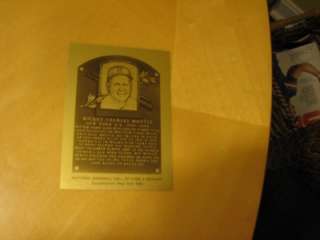 MICKEY MANTLE Limited Ed.Metallic HOF Plaque(1000 made)  