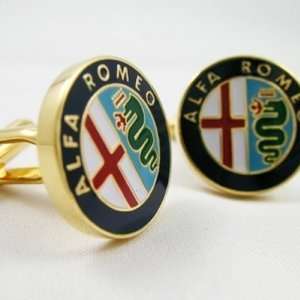     Copper Fashion Cufflinks, Alfa Romeo Logo Design 