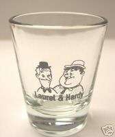LAUREL & HARDY IMAGE CLEAR GLASS SHOT GLASS  