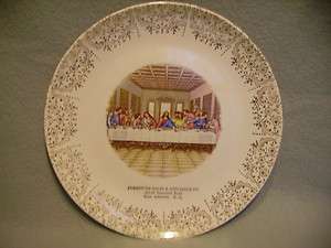 LAST SUPPER ADVERTISEMENT COLLECTOR PLATE w/ GOLD TRIM  