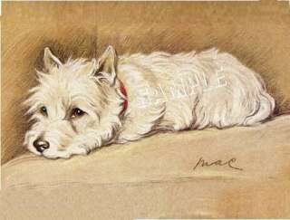 LITTLE HIGHLAND LADDIE WESTIE CANVAS DOG Art ~ LARGE  