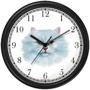 White Persian Cat   JP   Wall Clock by WatchBuddy Timepieces (White 