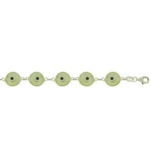   Silver Clear Light Lime Tennis Bracelet. Gift Box Included: Jewelry