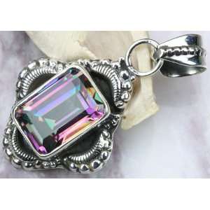  .925 Solid Sterling Silver Fancy 30 Carats Rainbow Mystic 