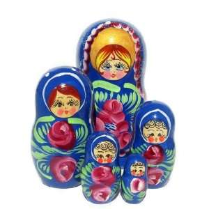  GreatRussianGifts Lilac Flowers nesting doll (5 pc) Red 