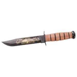  Ka Bar US Navy Iwo Jima Commerative Knife, Leather Handle 