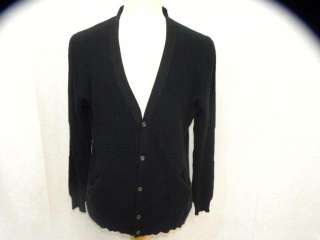 KITON navy v neck cardigan sweater top.Long sleeves with front buttons 