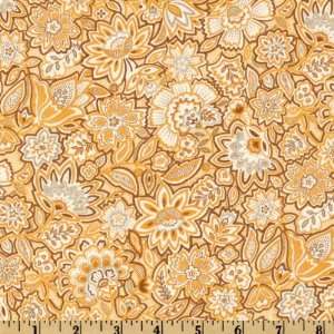   Floral Maize/Orange/White Fabric By The Yard Arts, Crafts & Sewing