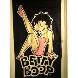 Betty Boop leg kick black beach towel 