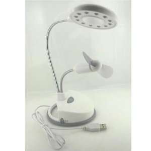  USB Bright LED Lamp with Fan, Adjustable Arms: Electronics