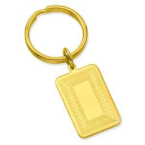    Gold Plated Patterned Border Key Ring Kelly Waters Jewelry