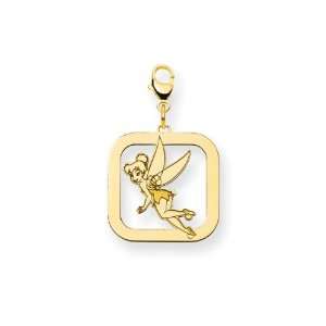  14K Gold Over Sterling Disney Tinkerbell Square Charm 