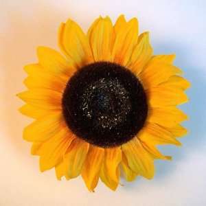  Sunflower Artificial Flower Large Pin Brooch, Yellow Gold Beauty