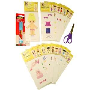  Adorable Kinders 20 Piece Brittany Paper Doll Set: Toys 
