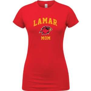  Lamar Cardinals Red Womens Mom Arch T Shirt: Sports 