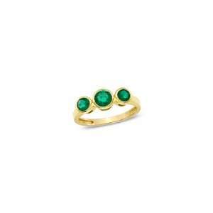   Lab Created Emerald Three Stone Ring in 10K Gold emerald: Jewelry