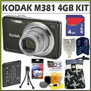  Kodak Easyshare M381 12.4MP Digital Camera in Black + 4GB 