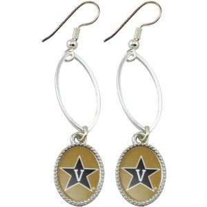  NCAA Vanderbilt Commodores Silver Oval Drop Earrings 