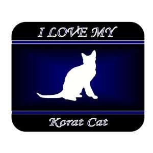  I Love My Korat Cat Mouse Pad   Blue Design: Everything 
