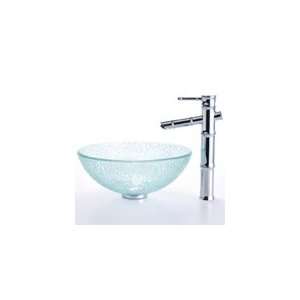 Kraus Broken Glass Vessel Sink and Bamboo Faucet: Home 