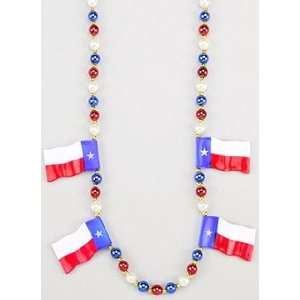  Texas Flag Bead Necklace 