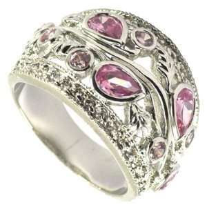  Pink Filigree Dome Ring Jewelry