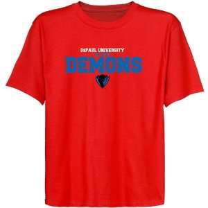  DePaul Blue Demons Youth Red University Name T shirt 