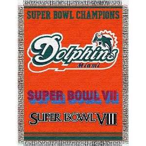 Northwest Miami Dolphins Super Bowl VII Commerative Throw:  