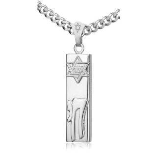  Silver Mezuzah Necklace with Shema Israel Scroll 