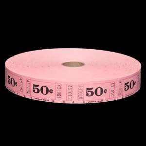  50 Cent Tickets   Pink   2000 per roll Toys & Games