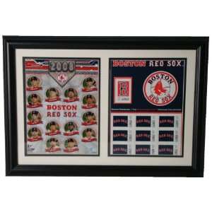   2008 Boston Red Sox 8 x 10 double framed w/stamps