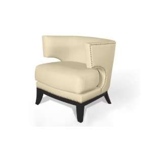  Club Chair by Armen Living   Espresso Wood Finish w/ Creme 