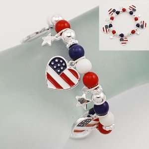   THE USA ~ Red/White/Blue Flag Hearts ~ Stretch: Everything Else