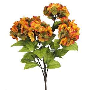  21 Hydrangea Silk Wedding Bouquet Bush Brown/Green 188 
