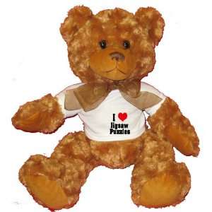 Love/Heart Jigsaw Puzzles Plush Teddy Bear with WHITE T Shirt : Toys 