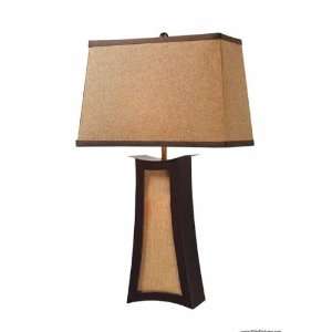 Dimond Lighting D1834 Convergence Table Lamp in Wood and Natural Linen 