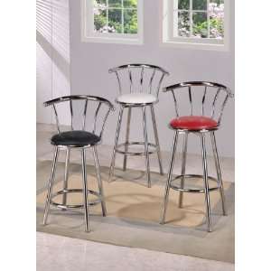  Set of 2 Bar Swivel Stool with Metal Back and Metal Legs 