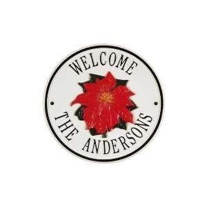  Whitehall Poinsettia Round Welcome Wall Plaque (2171WH 